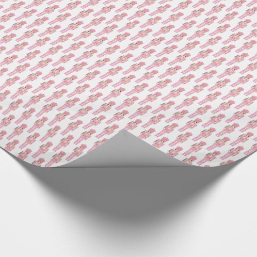 Pastel Pink Nutkraker Ballet Kerstmis Feestdagen Cadeaupapier (Hoek)