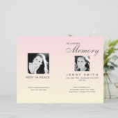 Pastel Pink Ombré Order of Service Funeral Program (Staand voorkant)