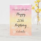 Pastel Pink Orange Yellow Bokeh Carte d'anniversai (Fleur jaune)