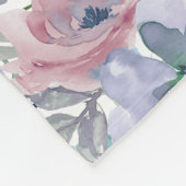 Pastel Pink Paars Dusty Blue Floral Fleece Deken (Hoek)