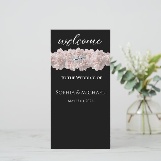Pastel Pink Peony-Mariage - Programme de mariage d (Debout devant)