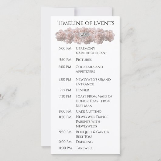 Pastel Pink Peony-Mariage - Programme de mariage d (Dos)