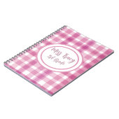 Pastel Pink Plaid Carnet personnalisé (Côté gauche)