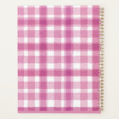 Pastel Pink Plaid Custom  Planner (Achterkant)