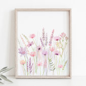 Pastel Pink Purple Meadow Fleurs sauvages Nursery