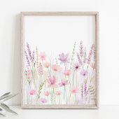 Pastel Pink Purple Meadow Fleurs sauvages Nursery