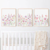 Pastel Pink Purple Meadow Fleurs sauvages Nursery