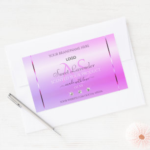 Pastel Pink Purple Produit Étiquette Monogramme et