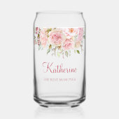 Pastel Pink Rose Flower Floral The Best Mom Ever (Recto)