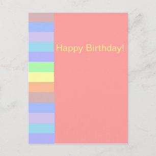 Pastel Pink Salmon Stripes Briefkaart