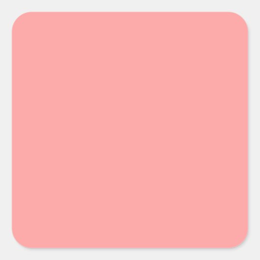 Pastel Pink Salmon Vierkante Sticker (Voorkant)