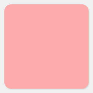 Pastel Pink Salmon Vierkante Sticker