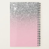Pastel Pink Silver Glitter Ombre Personaliseerd Planner (Achterkant)