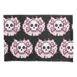 Pastel Pink Skull and Crossbones Kussensloop