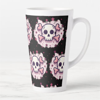 Pastel Pink Skull and Crossbones Latte Mok