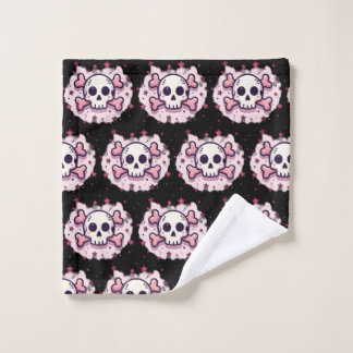Pastel Pink Skull and Crossbones Washandje
