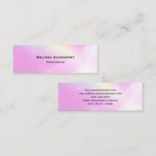 Pastel Pink Sky met gele regenboog Mini Visitekaartje