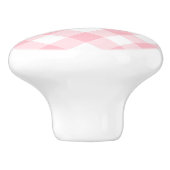 Pastel Pink Small Gingham Keramische Knop (Zijkant)