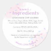 Pastel Pink Sprinkle Bakery Ingredient Ronde Sticker (Voorkant)