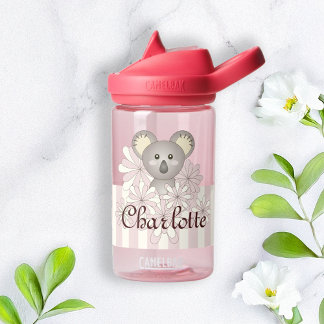 Pastel Pink Stripe Cute Baby Koala Kinder Waterfles