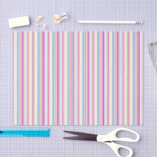 Pastel Pink Stripes Tissuepapier (Craft)