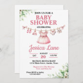 Pastel Pink Tutu Invitation Baby shower fille (Devant / Derrière)