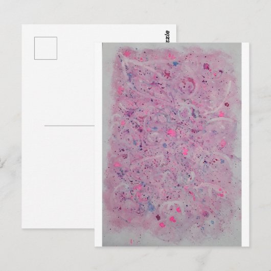 Pastel Pink Watercolor Abstract Briefkaart (Voorkant / Achterkant)
