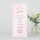 Pastel Pink Watercolor Peonies Elegant Wedding Programma (Staand voorkant)