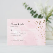 Pastel Pink Watercolor Wedding Carte RSVP (Debout devant)