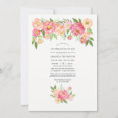 Pastel Pink Waterverf Peonies Celebration of Life Kaart (Voorkant)