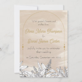 Pastel Pink Wedding Invitation Kaart