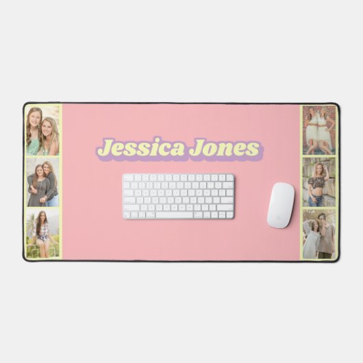 Pastel Pink Yellow Cute Nom Photo Collage (Clavier et souris)