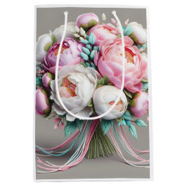 Pastel pioenen, door Natasha Us Medium Cadeauzakje