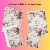 Pastel pioenrand RSVP kaartje