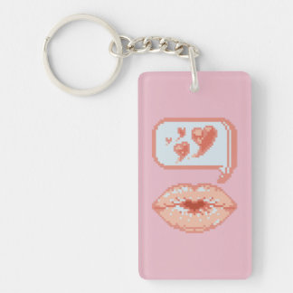 Pastel Pixel Kissy Lips - Herfst Acryl Sleutelhang Sleutelhanger
