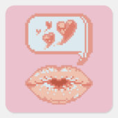 Pastel Pixel Kissy Lips - Herfst Sticker (Voorkant)