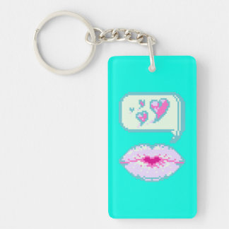 Pastel Pixel Kissy Lips - Spring Acryl Sleutelhang Sleutelhanger