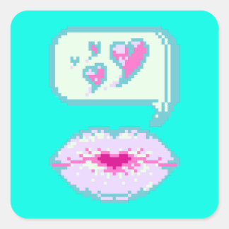 Pastel Pixel Kissy Lips - Voorjaar Sticker