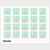 Pastel Pixel Lèvres Kissy - Sticker d'hiver (Feuille)