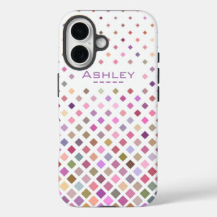 Pastel Pixels Cool Geometric Pattern Gepersonalise iPhone 16 Hoesje