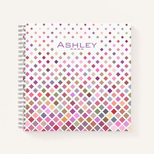 Pastel Pixels Cool Geometric Pattern Gepersonalise Notitieboek (Voorkant)