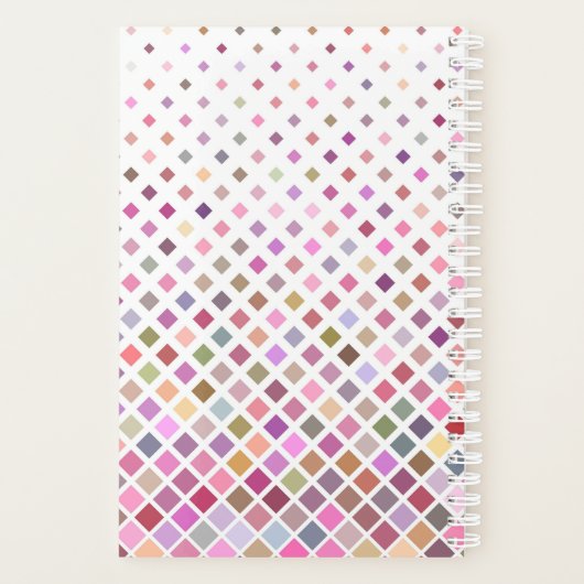 Pastel Pixels Cool Geometric Pattern Gepersonalise Planner (Achterkant)