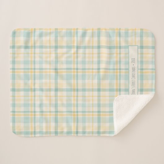 Pastel Plaid Baby's First Christmas (Devant (Horizontal))