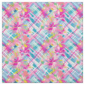 Pastel Plaid Blossoms Stof (Swatch)