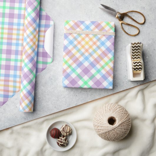 Pastel Plaid Cadeaupapier (Crafts)