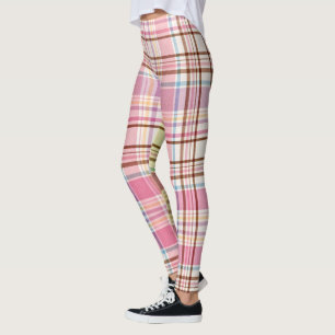  Pastel Plaid Classic Springtime Pattern Leggings