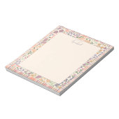 Pastel Plaid Floral Notepad with Personalization Notitieblok (Gedraaid)