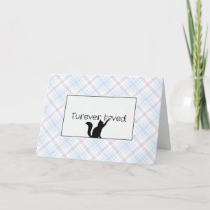 Pastel Plaid Kat Pet Loss Sympathie Kaart