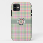 Pastel Plaid Monogram iPhone 5 Coque (Dos)