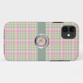Pastel Plaid Monogram iPhone 5 Coque (Dos (Horizontal))